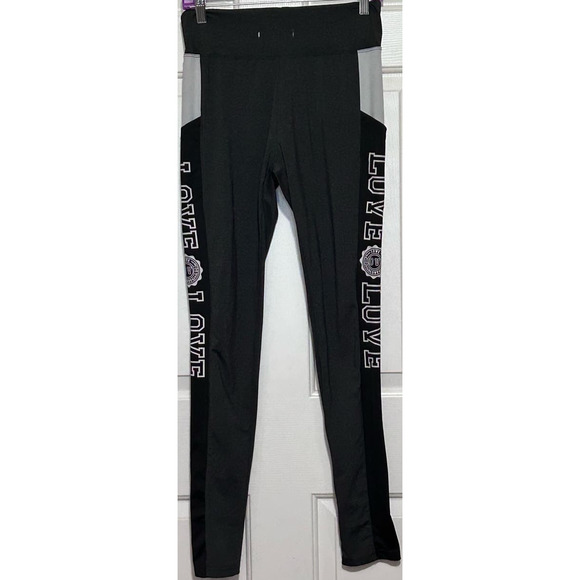 Dyce Apparel Women's Love Logo Black Grey Leggings Size Large With Pockets‎ - Picture 1 of 3